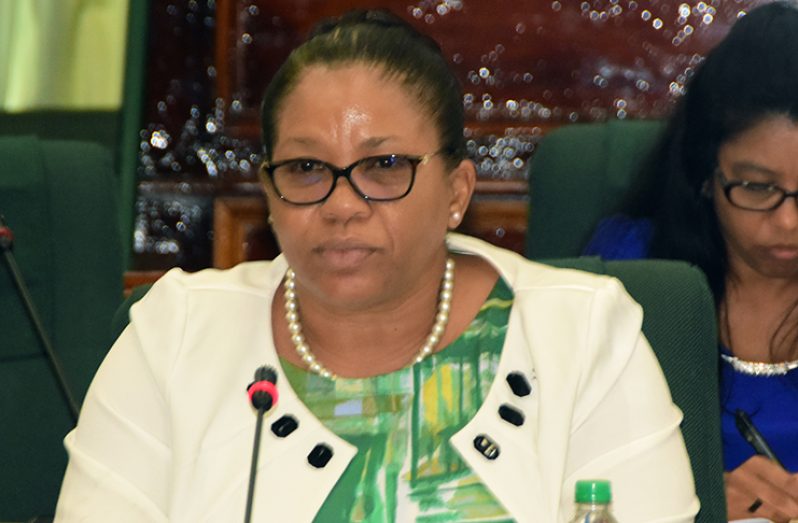 REO of Region Six Kim Williams-Stephen, responding to questions at the recent PAC meeting (Adrian Narine photo)