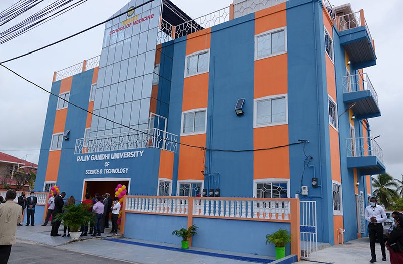 The newly commissioned Rajiv Gandhi University of Science & Technology (RGUST) building at Third Street, Cummings Lodge, East Coast Demerara