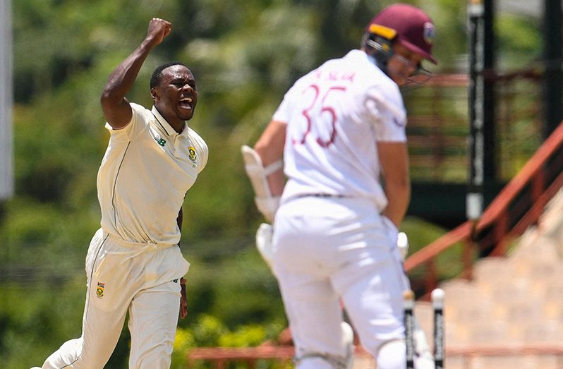 South Africa pacer Kagiso Rabada ended with figures of 5 for 34 in the second innings. ( AFP/Getty Images)