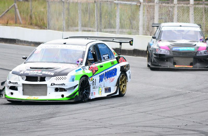 Flashback! Kristian Jeffrey leads his father Kevin during a 2016 National Race of Champions.