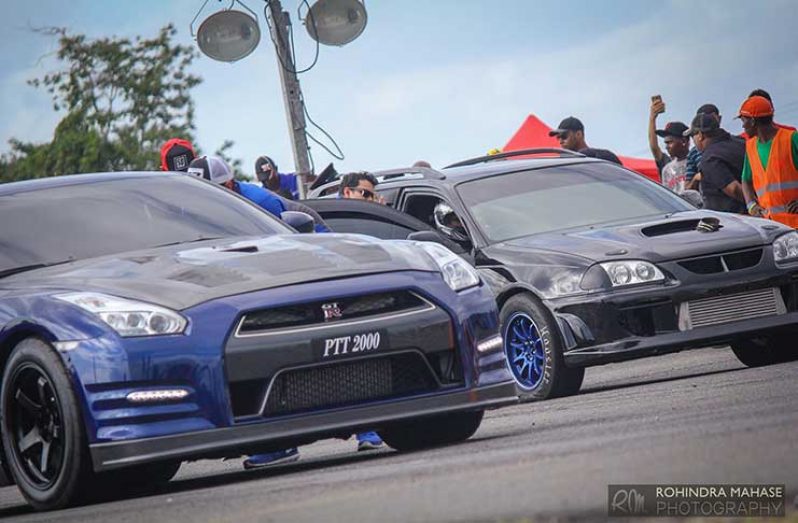 Team Mohamed's Enterprise GTR (right) and Shawn Persaud's (Caldina) will be back in action for the Caribbean Invasion. (Rohindra Mahase photo)