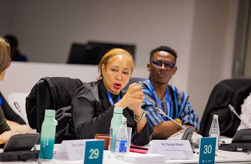 Racquel Moses, CEO of the Caribbean Climate-Smart Accelerator, speaks at COP29 Implementation Lab under the Marrakech Partnership for Global Climate Action on “Climate Technology and Innovation for Resilience Building in the Global South”  