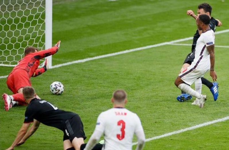 Raheem Sterling is only the second player to score each of England's first three goals at a major tournament, after Gary Lineker did so at the 1986 World Cup.