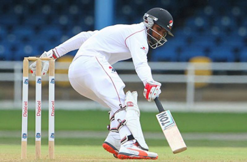 Left-hander Isaiah Rajah … struck a half-century on debut in the rain-ravaged game against Leeward Islands Hurricanes.