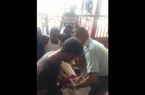Akeem Rajkumar as he is being fetched into the prison van