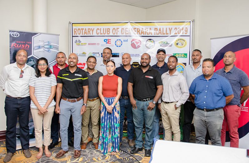 Sponsors and Rotarians during Friday’s launch of the Rotary Club of Demerara’s Inaugural Off-Road Rally