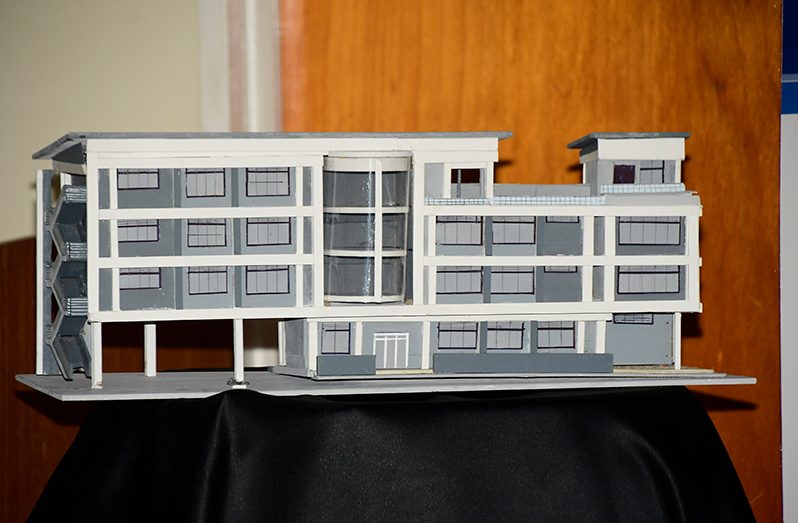 A miniature version of the three-storey office complex (Adrian Narine photo)