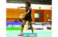 Guyana’s Priyanna Ramdhani in action in the women’s singles