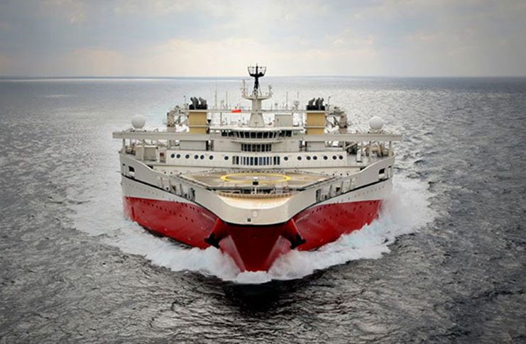 The Norwegian seismic ship, the Ramford Tethys (PGS photo)