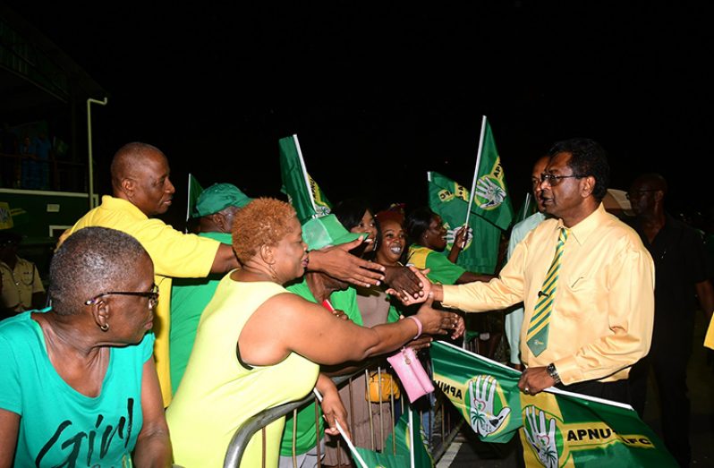 AFC Leader, Khemraj Ramjatan interacting with supporters