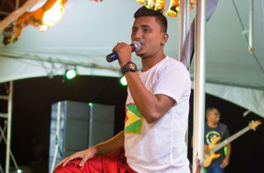 Ramphal during one of his performances at the Anna Regina Centre Ground.