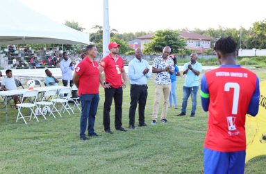From left: Mr. Kashif Muhammad; Minister Charles Ramson Jr.; Mr. Rickford Profitt; Mr. Dion Innis; and Mr. Dwayne Duncan