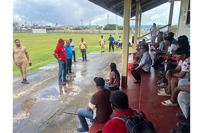 Minister of Culture, Youth and Sport, Charles Ramson Jr. meeting with residents at the Skeldon Back Centre Ground