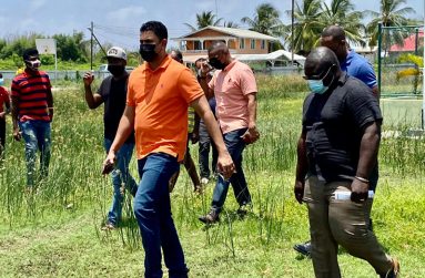 Minister of Culture, Youth and Sport, Charles Ramson Jr, during one of his stops in Region Two over the weekend.