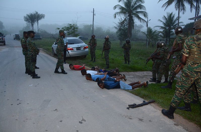 A mock raid and arrest carried out during Exercise Rattrap
