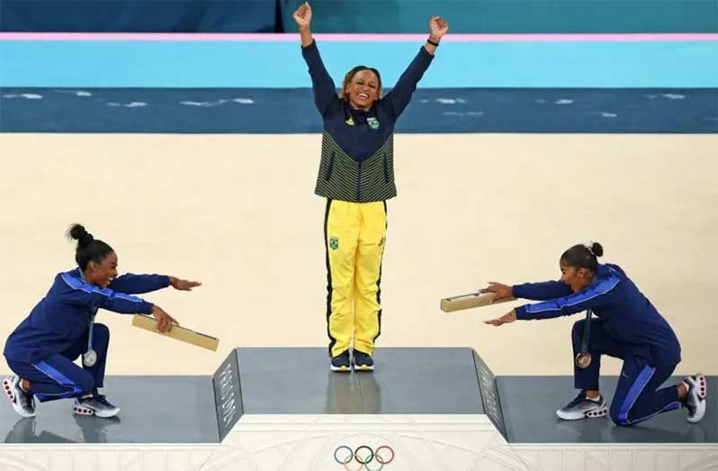 Rebeca Andrade's gold was her first of the Paris Olympics.