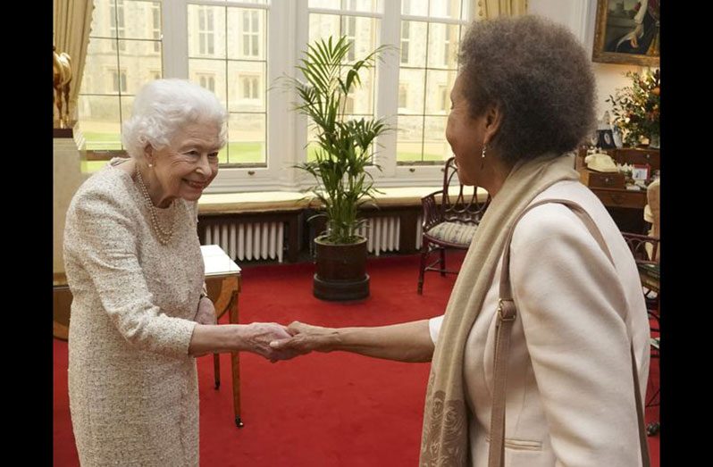 Queen Elizabeth II meets Grace Nichols at Windsor Castle (Photo credited: The Royal Family facebook page)
