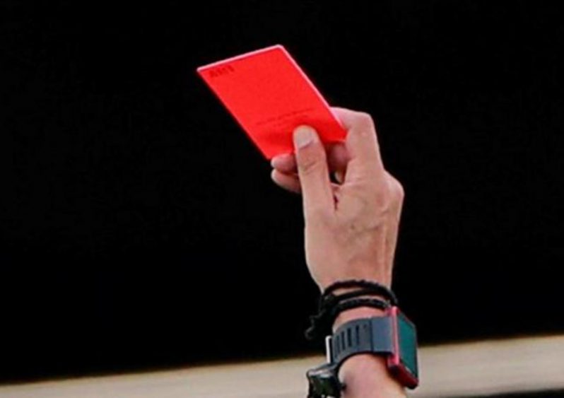Players can be red-carded if a referee deems they deliberately coughed at an opponent.
