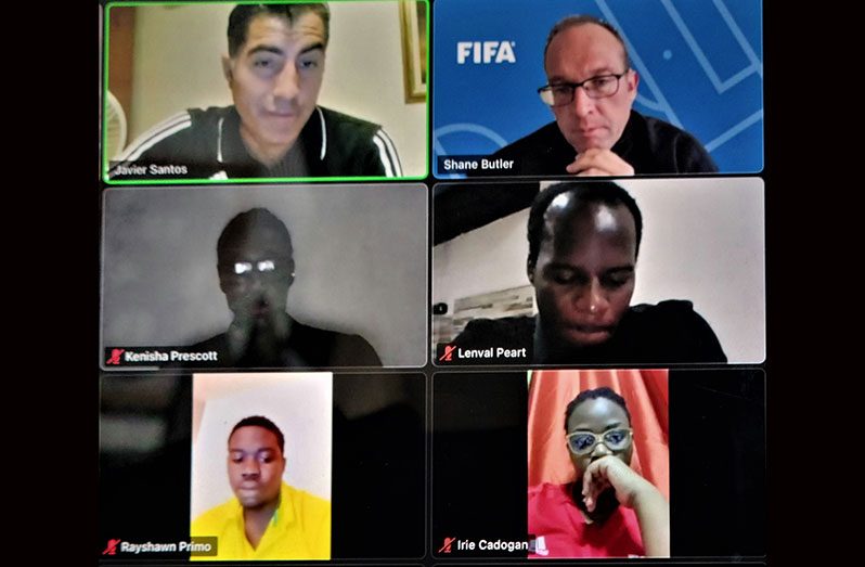 A few of the referees during the online futsal course