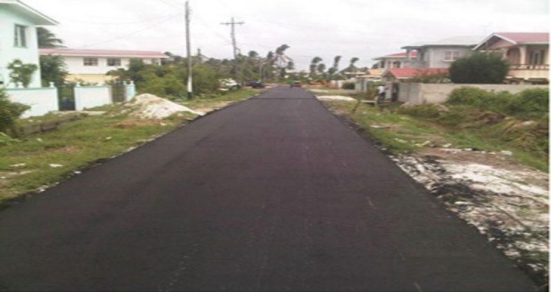 The resurfaced Orinduik Street, Enterprise