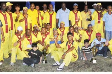 Flashback! The victorious Regal Masters (O-40) lineup strike a pose after competing and claiming the inaugural GFSCA Guyana Cup title in 2011