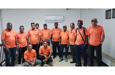 Part of the Regal contingent before departing the Cheddi Jagan International Airport yesterday
