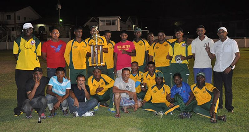 The victorious Regal XI lineup took time out to display their winnings, after defeating Wolf Warriors in the final.