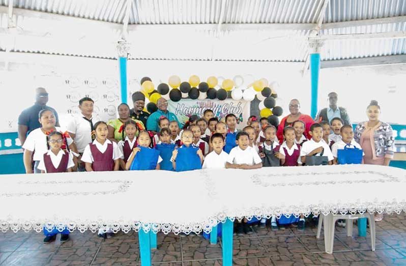 Students and teachers of the Mahdia Primary and Micobie Primary Schools in Region Eight
