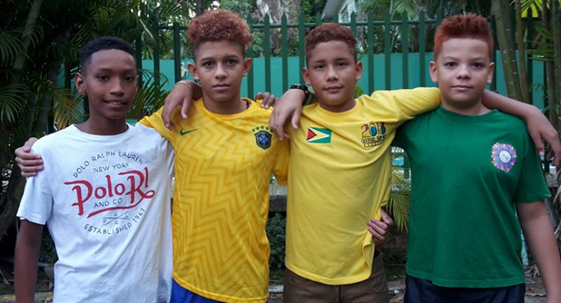 The Boys’ 11-12 400m relay team claimed silver yesterday.  Noel Raekwon (left) has so far won four medals, including one gold.