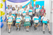 Republic Bank RightStart NGSA, CSEC and CAPE awardees along with senior officers of Republic Bank (Guyana) Limited