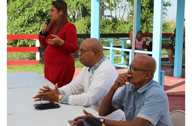 During post-budget community meetings with residents of La Retraite, Stanleytown, and Belle Vue, West Bank Demerara, on Wednesday afternoon, Bishop Juan Edghill, Minister of Public Works, outlined and explained the measures in this year’s $1.146 trillion national budget, placed strategically to increase disposable income