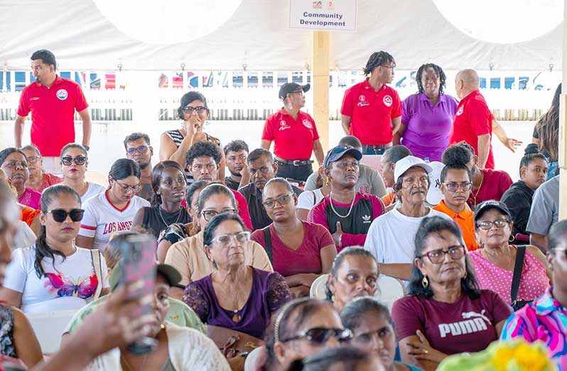 Residents of Region Five (Mahaica-Berbice) turned out in large numbers to engage with the Vice President, Bharrat Jagdeo, Ministers and Cabinet members (Elton John photos)