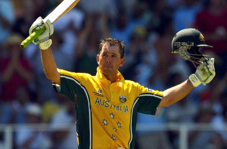 Ricky Ponting salutes his century // Getty
