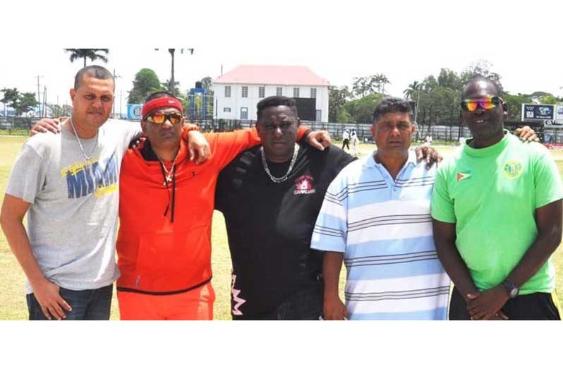 Flashback: In 2016 at Bourda: Anthony Rigby (Centre) is flanked by Sean Devers and Paul Persaud (left) and Peter Persaud and Gavin Nedd who all represented Guyana at Cricket.