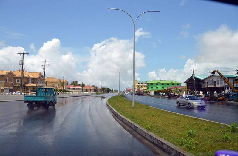 Work has commenced on the two-lane section from Buxton to Bellfield, as is seen here (Adrian Narine photo)