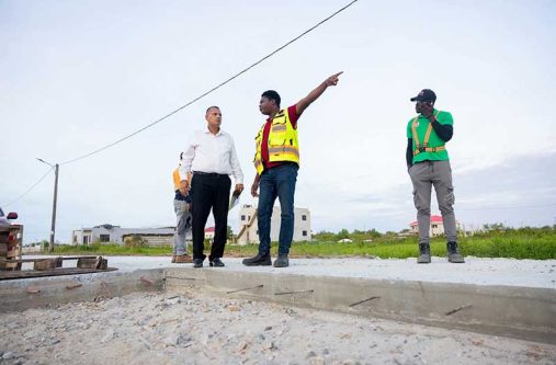During a recent inspection, Minister of Housing Collin Croal said the works followed concerns raised by residents during a community outreach in July, when they requested a direct connection to the Aubrey Barker Highway