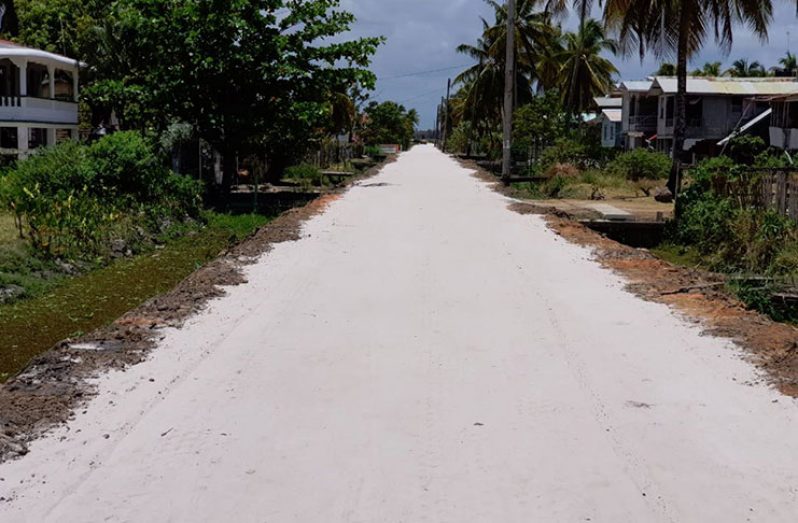 The upgraded road at Pitman, Darthmouth, Region Two