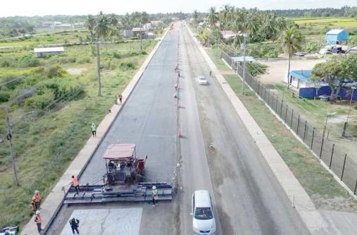 An aerial view of the Palmyra-Moleson Creek road project