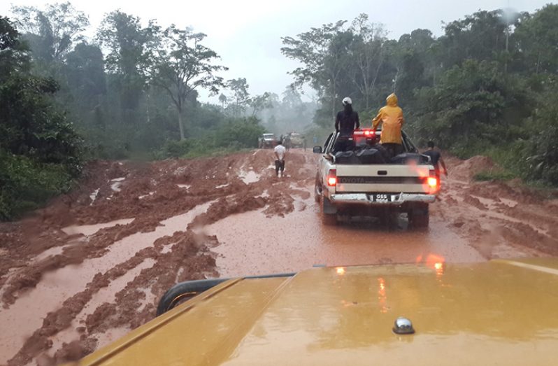 The Puruni Road has been in a poor state due to heavy rains