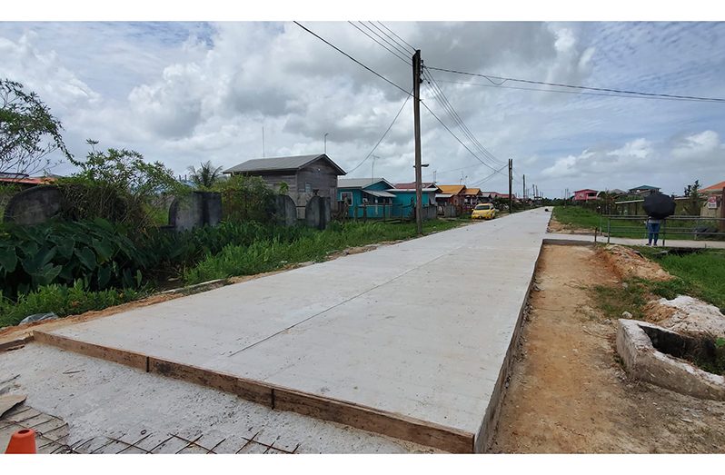 Residents of La Parfaite Harmonie could soon expect the completion of many of the community's internal roads (Ministry of Public Works photos)