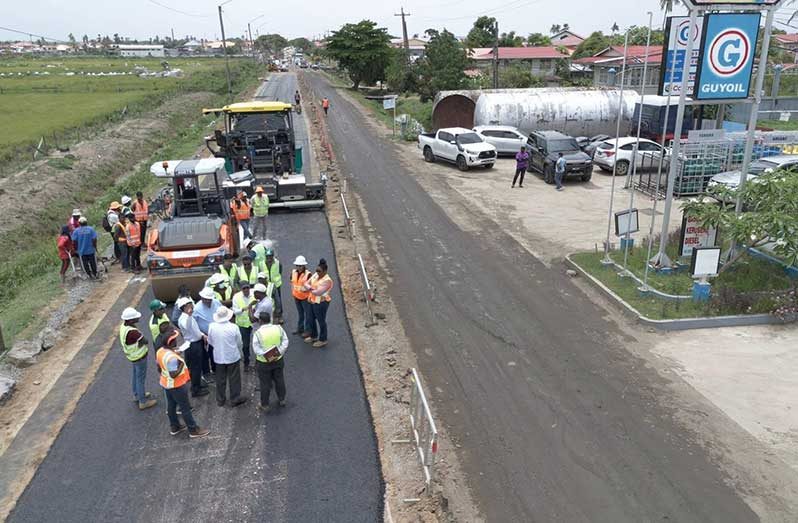 Minister within the Ministry of Public Works, Madanlall Ramraj recently visited Lots 1–3 of the Palmyra–Moleson Creek Highway Expansion Project in Region Six