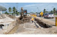 Ongoing works on the Carifesta Avenue road-widening project