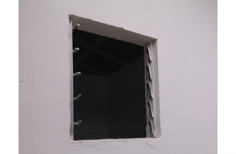 The window the thieves used to gain entry into Singh’s house