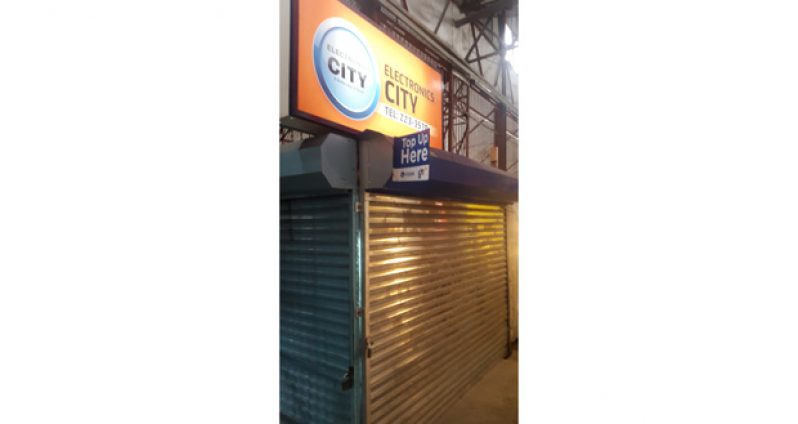 The stall that was targeted by the robber