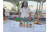 Nickesha Roberts and some of her products at a recent expo for women in business