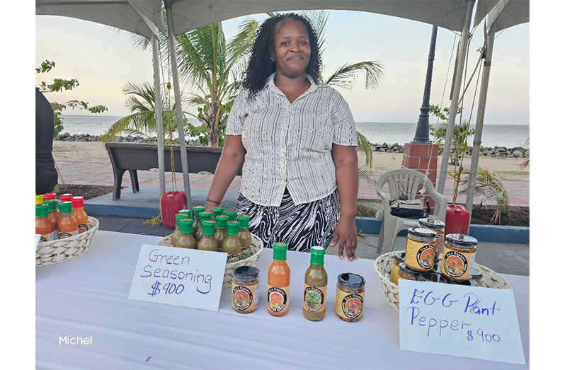 Nickesha Roberts and some of her products at a recent expo for women in business