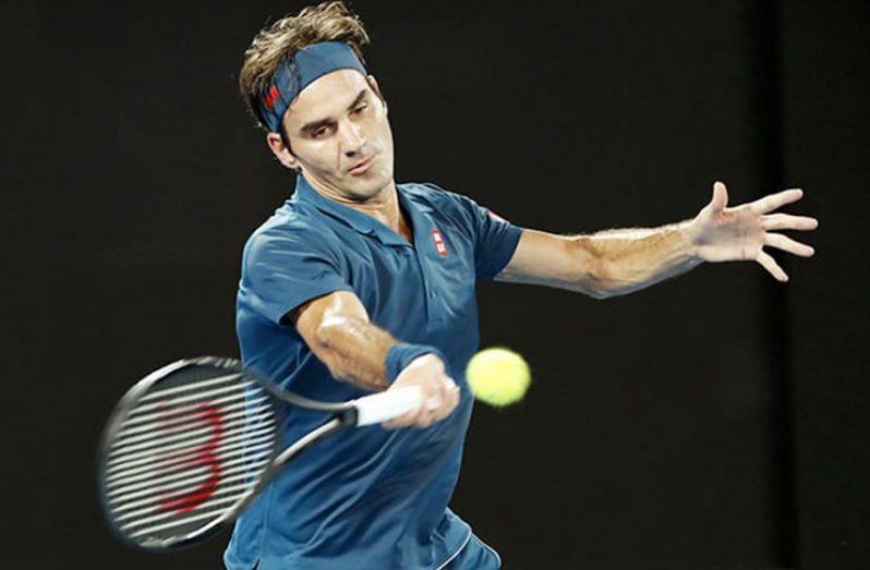 Switzerland's Roger Federer in action during the match against Uzbekistan's Denis Istomin. REUTERS/Kim Kyung-Hoon