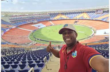 Rohan Chambers at the gigantic Narendra Modi Stadium in Ahmedabad