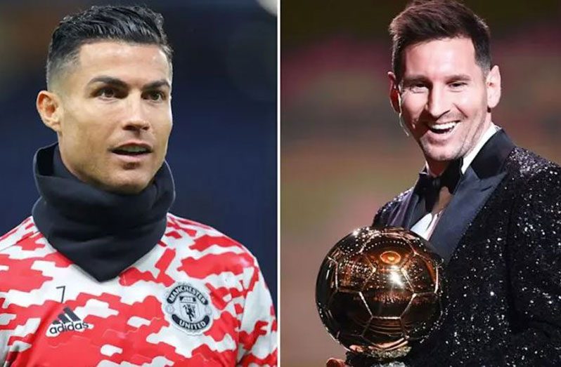 Cristiano Ronaldo (left) disputes Ballon d'Or organisers' claim about outdoing Lionel Messi