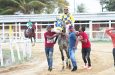 Jockey Ronaldo Appadu recorded three wins on Sunday last, including a victory in the feature event